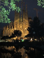 illuminated Sagrada Familia